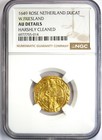 1649 Gold Rose Netherlands West Friesland Gold Ducat Coin 1d - Ngc Au Details