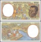 Central African States - Congo 1000 Francs  1999  P-302ff  Unc X 10 Pcs
