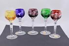 Set Of 5 Nachtmann Crystal Traube Multicolor 4-1 2  Claret Glasses     Mint