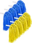 12 Pack Cheerleading Pom Poms Sports Dance Cheer Plastic Pom Blue And Yellow