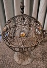 Vintage Metal Round Cage Candle Holder Basket Decor