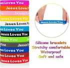Jesus Loves You Silicone Wristbands Christian Jesus Bracelet For Men Women Party