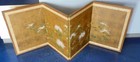 Vtg Iohara Byobu Handpainted Kyoto Japan 4-panel Folding Screen Chrysanthemums