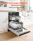 24 Inch Built-in Dishwasher  Stainless Steel Tub  14 Place Settings And 8 Washin
