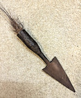 Antique Hand Forged Original Triangular Sharp Steel Spear Head  - Pole Whaling