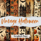 Vintage Halloween Scrapbook Paper  20 Unique Halloween Designs  Vintage Style  8