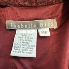 Isabella Bird Women   s Burgundy Geometric Mid-length Lined Button Coat Petite Mp