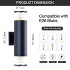 4 Pack 12  Outdoor Wall Light Black Exterior Waterproof Cylinder Sconce Fixtures