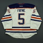 2014-15 Mark Fayne Edmonton Oilers Game Used Worn Nhl Hockey Jersey Meigray