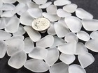 Genuine Beach Sea Glass Surf Tumbled White Clear Snow Good Well Frosted Small N1