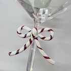 Christmas Coupe Glasses Candy Cane Bow Martini Margarita Cocktail Glass Set Of 6