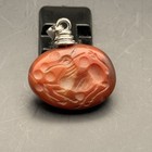 Rare Unique Roman Design Pendant Bronze Amulet Old Intaglio Lapis Lazuli Horse
