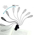 Usb Rechargeable Led Book Light     Flexible Clip-on Reading Lamp For Bed   Travel