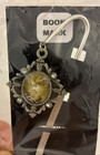 Metal Bookmark With Picture Frame Charm Silver With Clear Rhinestones New