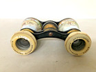 Antique French Enamel And Mother Of Pearl Opera Glasses  Theater Binocular 