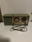Vtg Sears Silvertone Green Am Vacuum Tube Alarm Clock Radio   Tested   Works