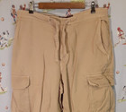      Vtg Abercrombie   Fitch Cargo Pants Mens Medium Khaki Baggy Drawstring