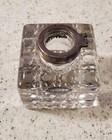 Rare Antique Thick Crystal Glass Inkwell Exquisite  Collectible