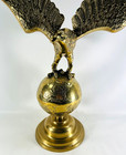 Vintage Brass Eagle On World Globe Mcm Statue Figurine Large 21  X 19  Taiwan