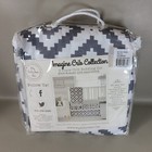 3-piece Crib Bedding Set  High-contrast Geometric Grey   White