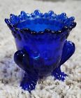 Vintage Degenhart Forget-me-knot Toothpick Holder Cobalt Blue