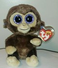 Ty Beanie Boos - Coconut The Monkey  glitter Eyes  6  New Mwmt Plush Stuffed Toy