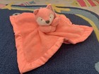 New Carter   s Htf  Salmon Pink Fox Satin Trim Security Blanket Lovey Baby Plush