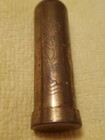 Vintage Brass Lipstick Tube Holder With Woman Man Floral Design Old House Estate