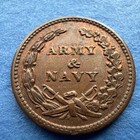 1863 Almost Uncirculated Civil War Patriotic Token Liberty Obverse Army Navy Rev