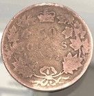1872h  Canada 50 Cents Silver Coin Queen Victoria Fr02 92 5  Silver 11 6g 