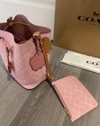 Coach Rowan Bucket Bag Cea23 Signature Powder Pink Charms Crossbody Outlet New