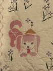 Vintage Homemade Hand Cross Stitch Baby Nursery Quilted Crib Bed 40 5 X 58 5   