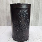 Vintage Oriental Natural Bamboo Wood Carved Brush Pot Bonsai Tree bamboo Design
