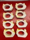 Vintage Hand Painted Chicken Napkin Rings Set Of 8