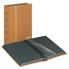 Stamp Album Elegant Nubuk Light Brown 60 Black Pages Lindner 1181-h