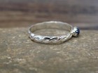 Navajo Indian Sterling Silver Round Lapis Ring By Lonjose - Size 7 5