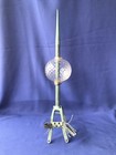    Old Red Brass Lightning Rod Stand  Copper Rod   Glass Ball   Excellent Patina