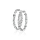 14k Gold Lab-created Diamond Large Oval Hoop Earrings F-g Si  yellow   White 