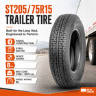 Set 2 St205 75r15 Boat Trailer Tires 8 Ply Radial Load Range D Utility Cargo Rv