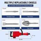 2200w Demolition Jack Hammer Electric Concrete Breaker W  4 Chisels Kit