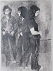 Great 1970 Raphael Soyer Original Pencil Signed Lithograph  flower Children 