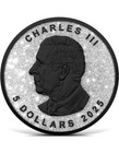 Black Ruthenium Maple Leaf Diamond Dust 1 Oz Silver Coin 5  Canada 2025