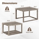 Nesting Coffee Table Set Of 2 Stackable Rectangular End Tables W  Storage Shelf