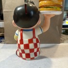   Big Boy Coin Money Piggy Bank Hard Vinyl Plastic W hamburger 8    W stopper Bxft