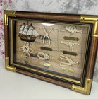 Vintage Nautical Knot Board Shadow Box Display Maritime 3d Brass Wood Rope Frame