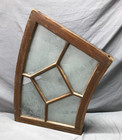 1 Antique Vtg Hardwood Oak Funky 5 Lite Dome Top Glass Window Sash Old 1416-25b