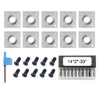 Xcan 10pcs Square Carbide Inserts 14mm For Spiral helical Planer Cutter Head