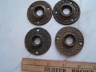 4 Antique Victorian Eastlake Brass Escutcheon Rosette Door Plates