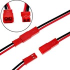 20pcs 2-pin Jst Connectors Terminals Male Female Plug Cable 18awg Silicone Wire