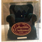 Vintage Collectible Pin Cushion By Dritz Hunter Green Velour Chair W  Lace Doily